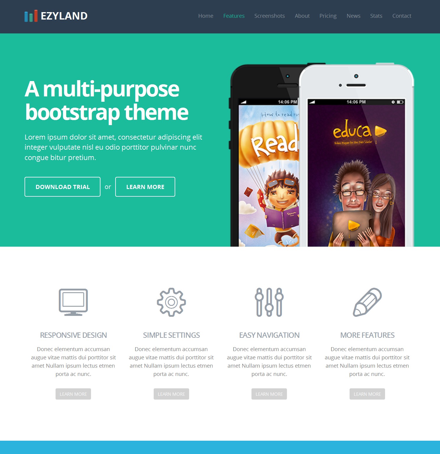 HTML Bootstrap OnePage Theme