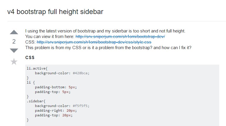 V4 Bootstrap  entire height sidebar