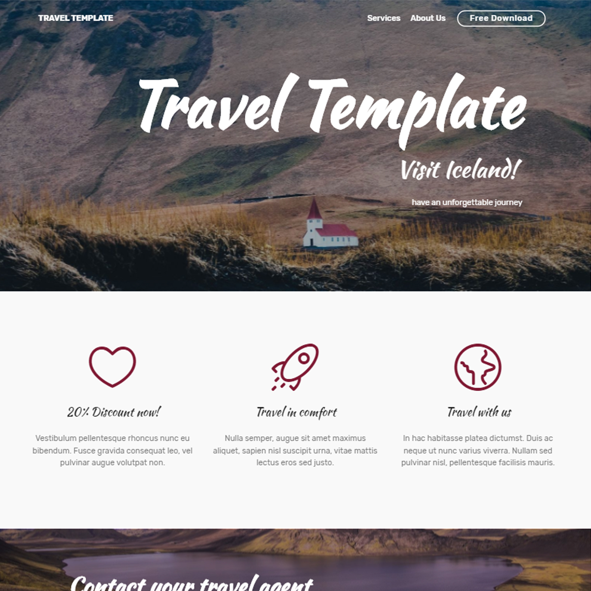 CSS3 Bootstrap Travel Themes